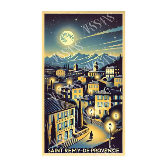 Visual of Saint-Rémy-de-Provence: Moonlight Over the Old Town